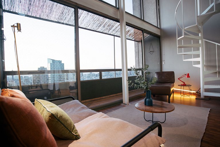 Duplex loft floor 24, panoramic view Santiago | ChileWithYou