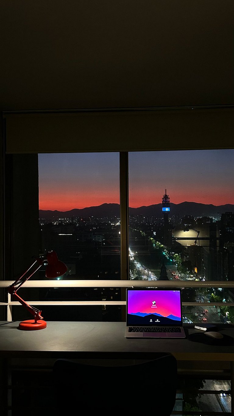 Loft dúplex piso 24, vista panorámica Santiago | ChileWithYo